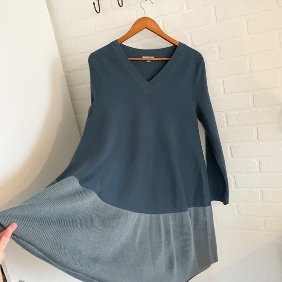 COS Blue and Gray Long Sleeve Dress - Picture 3 of 14